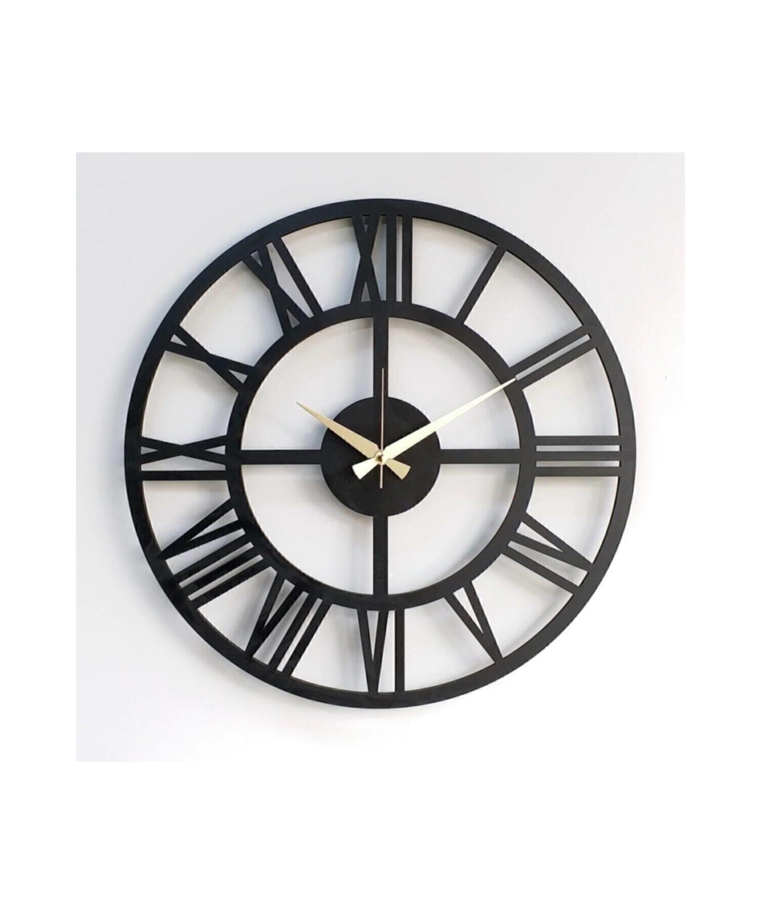 

Черные деревянные римские цифры бесшумные декоративные настенные часы 40,40 см