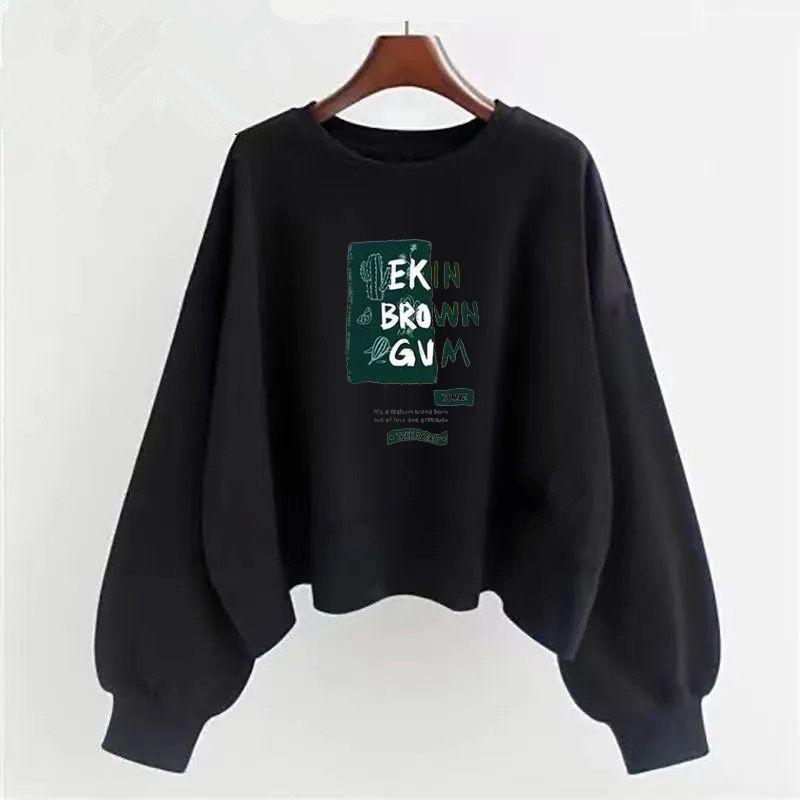 Moletom com capuz de algodão roxo feminino primavera e outono manga longa versão coreana gola redonda solta temporada escolar de setembro início do outono em roupas femininas