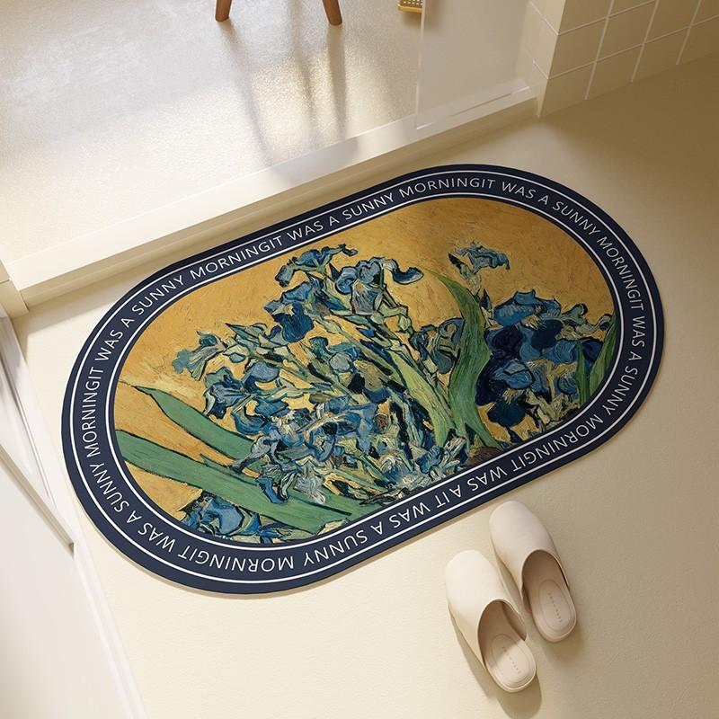 Bathroom Entrance Diatom Mud Floor Mat Semi-circular Anti-slip Quick-drying Foot Mat Bathroom Toilet Door Absorbent Household Carpet