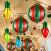 15pcs Christmas Light Bulb Balloon Set Red Green Aluminum Foil Balloons Christmas Party Decoration Holiday Hanging Decoration