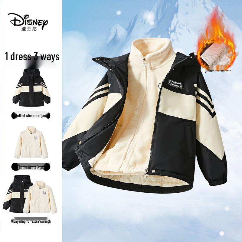 

Disney Girls Fleece Padded Windproof Jacket Set 130