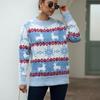 Women Christmas Sweater Long Sleeve   Printed Knitting Sweater Tops