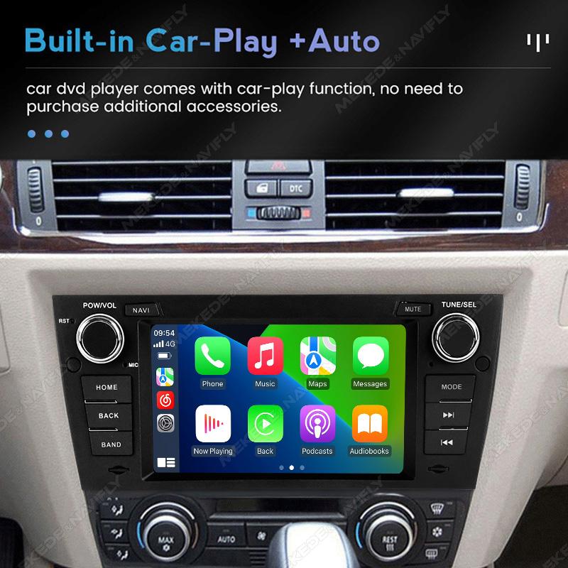 Radio de mașină Carplay Android de 7 inchi pentru BMW Seria 3 E90 E91 E92 2006-2011 Player multimedia Navigație GPS WIFI RDS Unitate principală 2Din