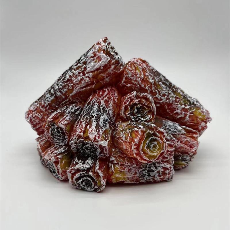 LED Resin Charcoal Flame Light: Modern Minimalist Battery-Operated Ornament & Christmas Gift Props