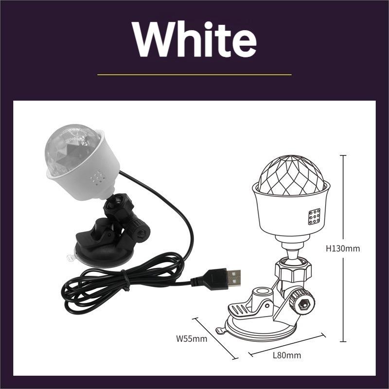 RGB Sound Activated LED Disco Ball Light with Remote Control Rotating DJ Stage Lamp for Home Car Party Club Christmas Decoration