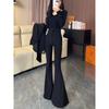 2026 Summer New Thin Flared Pants Black Suit Pants High-Waisted Slim-Fit Drapey Casual Floor-Length Pants