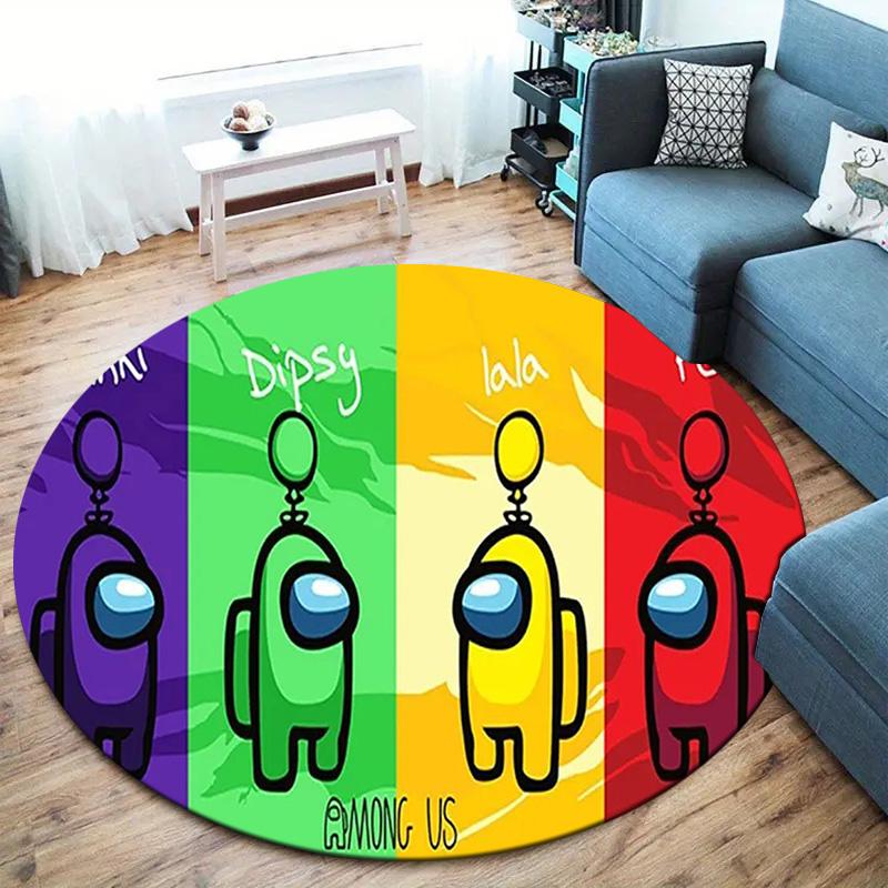 Tappeto Rotondo Among Us, Tappeto per Soggiorno Camera da Letto Divano Sala Giochi Decorazione, Tappetino Antiscivolo