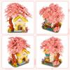 Mini Pink Cherry Blossom Tree House Micro Building Blocks Set 1500pcsModel Decoration Romantic Gift for Her