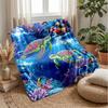 Ocean Heart Connection Theme blanket Lightweight Warm Flannel Blanket Decorative Throw Blanket for Home Decoration