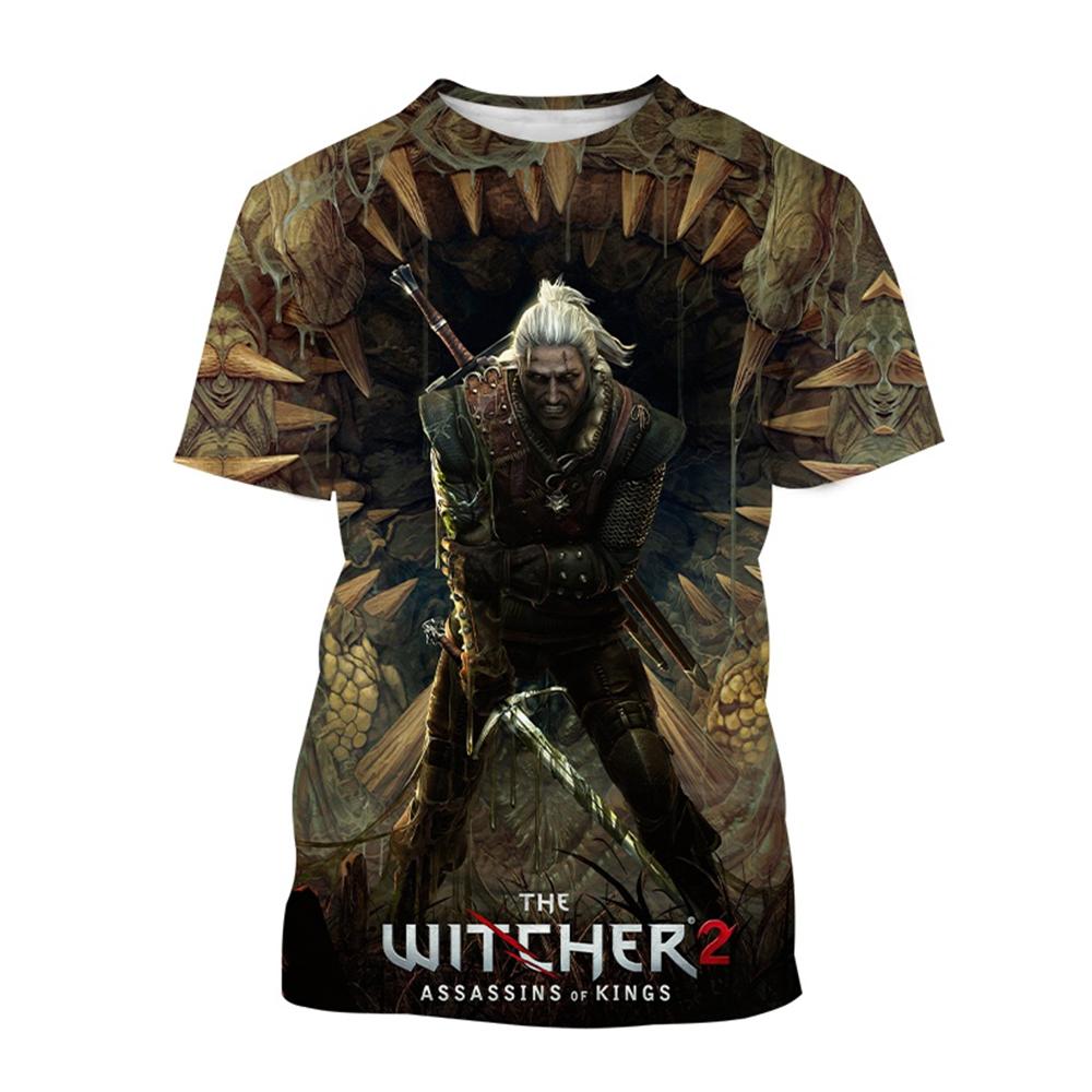 Latest Witcher 3D Printed T-shirt for Men, Role Playing Game Witcher King Assassin Casual Harajuku