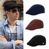 Adjustable Newsboy Caps Solid Color Flat Visor Cap Retro Vintage Berets Hat  Women