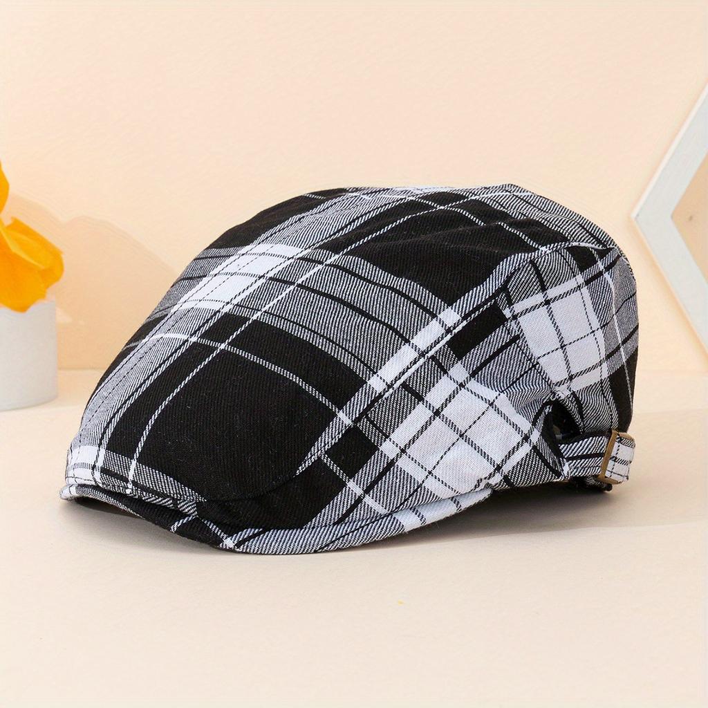 1 stk Unisex Rutete Avisgutthelse, Cabbie-hatt, Gatsby-hatt, Ideelt valg for gaver