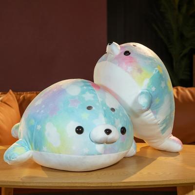 Kawaii Seal Plush Toys Cartoon Stuffed Soft Colorful Sea Lion Pillow Cute Sleeping Cushion Birthday Gift for Baby Kids