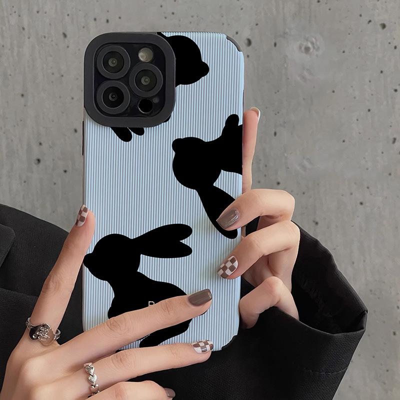 Applicable to Apple 15 color graffiti cartoon rabbit iphone13promax mobile phone case 12 all-inclusive personality 14 tide