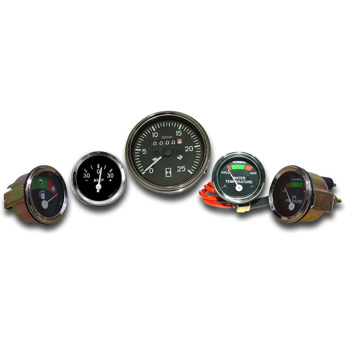 

Massey Ferguson Tractor Gauges Set Tachometer | Oil Pressure | Fuel | Water Temperature | and Ammeter Fit in 35 65 50 135 150 165