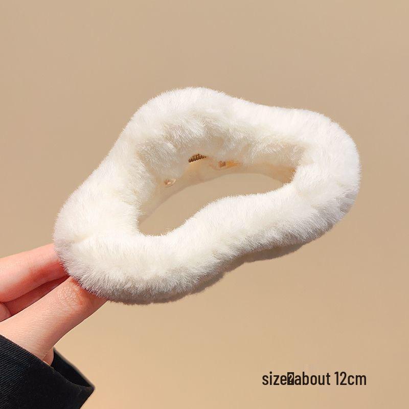 Large Plush Hair Clip: Autumn/Winter Volumizing Shark Clip for Women
