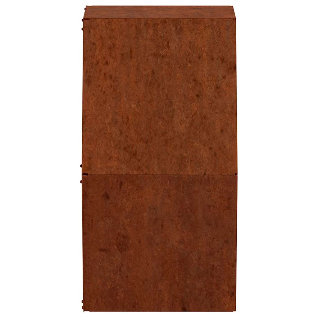 Wall Mounted Planters 2 Pcs. Rusty Corten Steel 30 X 10 X 25 Cm