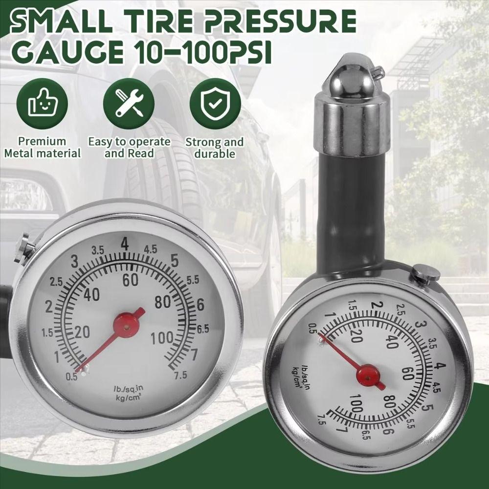 Metal Construction Tire Pressure Gauge High Precision Pressure Monitor  Auto Inflation