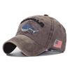 European and American washed retro shark baseball cap women's embroidered letter cap spring and summer outdoor versatile sun hat