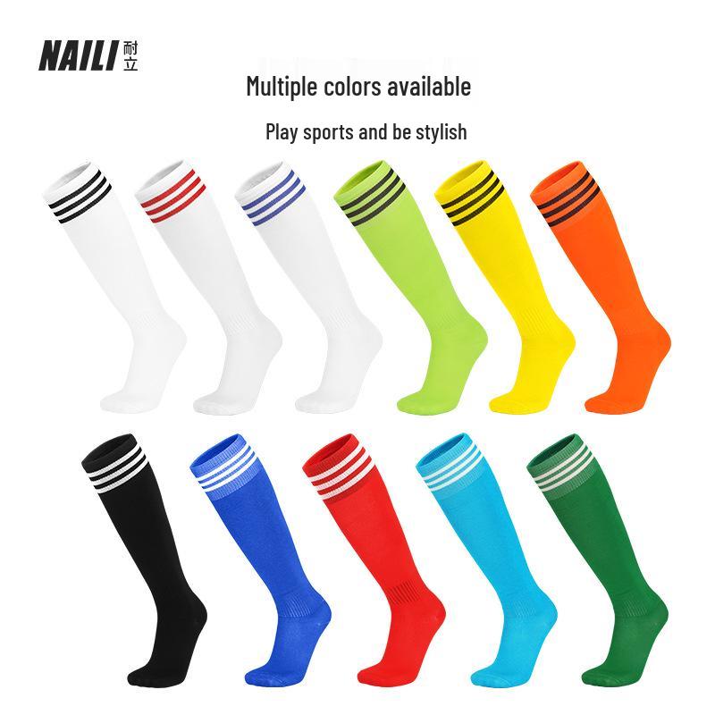 Striped Thigh-High Football Socks for Children & Adults - Lightweight, Professional Sports Socks