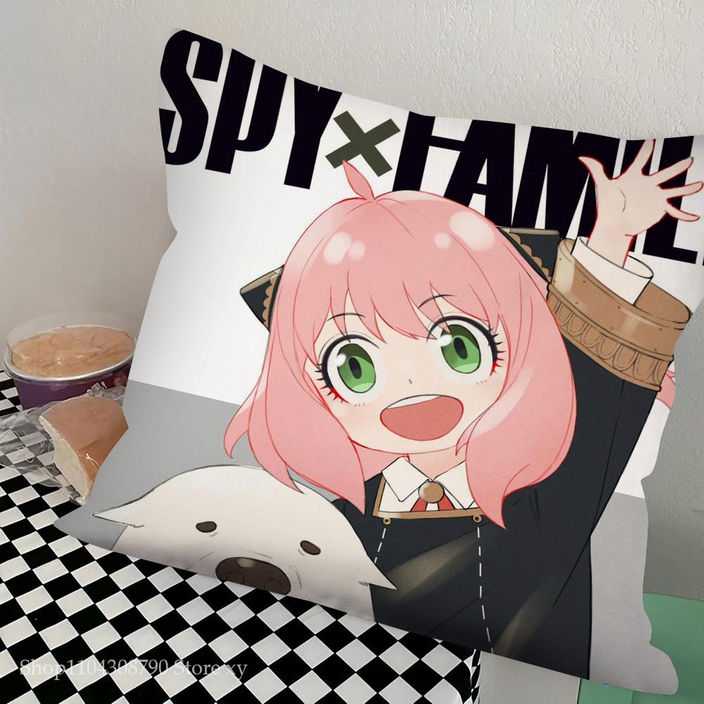 Spy X F-Family A-Anya Pillow Case Square Pillow Bedroom Sofa Leisure Comfort Cushion Car Living Room Home Decoration