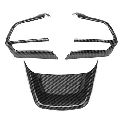 3pcs Steering Wheel Trim Kit Carbon Fiber Color ABS Frame Replacement for Highlander 2022+
