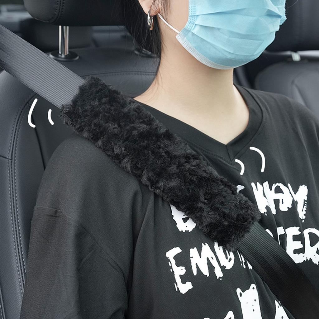 Car seat belt shoulder cover plush cute safety belt protective cover interior accessories decorated winter women