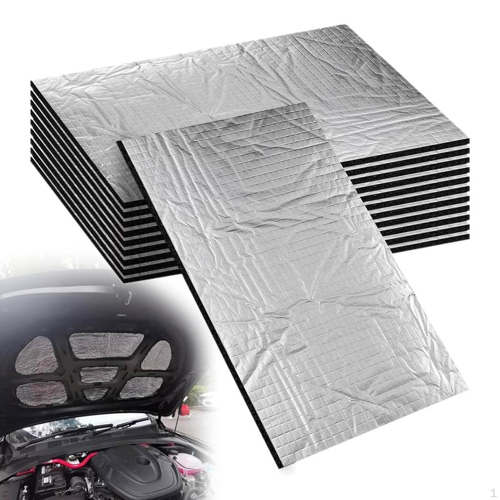 10 Pieces Car Deadening Insulation Mats Noise Reduction Deadeners for Interior and Exterior