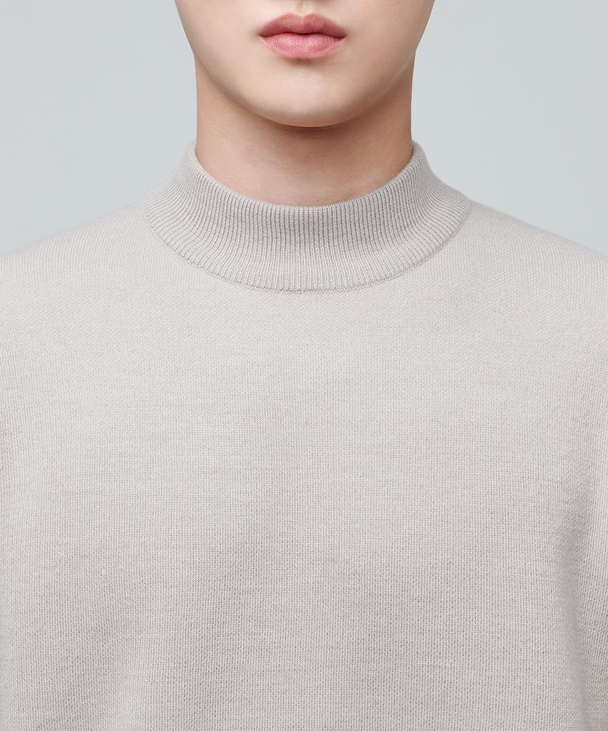 MUSINSA STANDARD Minimal Mock Neck Knit [Mushroom]