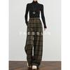 FAESSLIN Women's Vintage High-Waist Straight-Leg Casual Pants