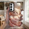 Phone Case: 2D Flat Samsung Galaxy A34 A35 M05 M06 S20 S22 S21 FE Plus 5G Protective Case, Couple Style, Light Beige Little Bear, Christmas and Hallow