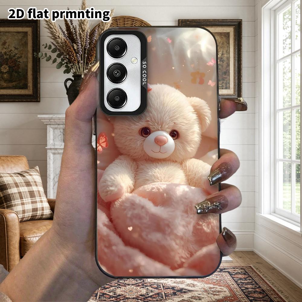 Phone Case: 2D Flat Samsung Galaxy A34 A35 M05 M06 S20 S22 S21 FE Plus 5G Protective Case, Couple Style, Light Beige Little Bear, Christmas and Hallow