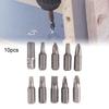 10Pcs/Set Screwdriver Bit Hex Shank Multifunctional Carbon Steel PH Slotted Pozi Torx Bit Set Hand Tool