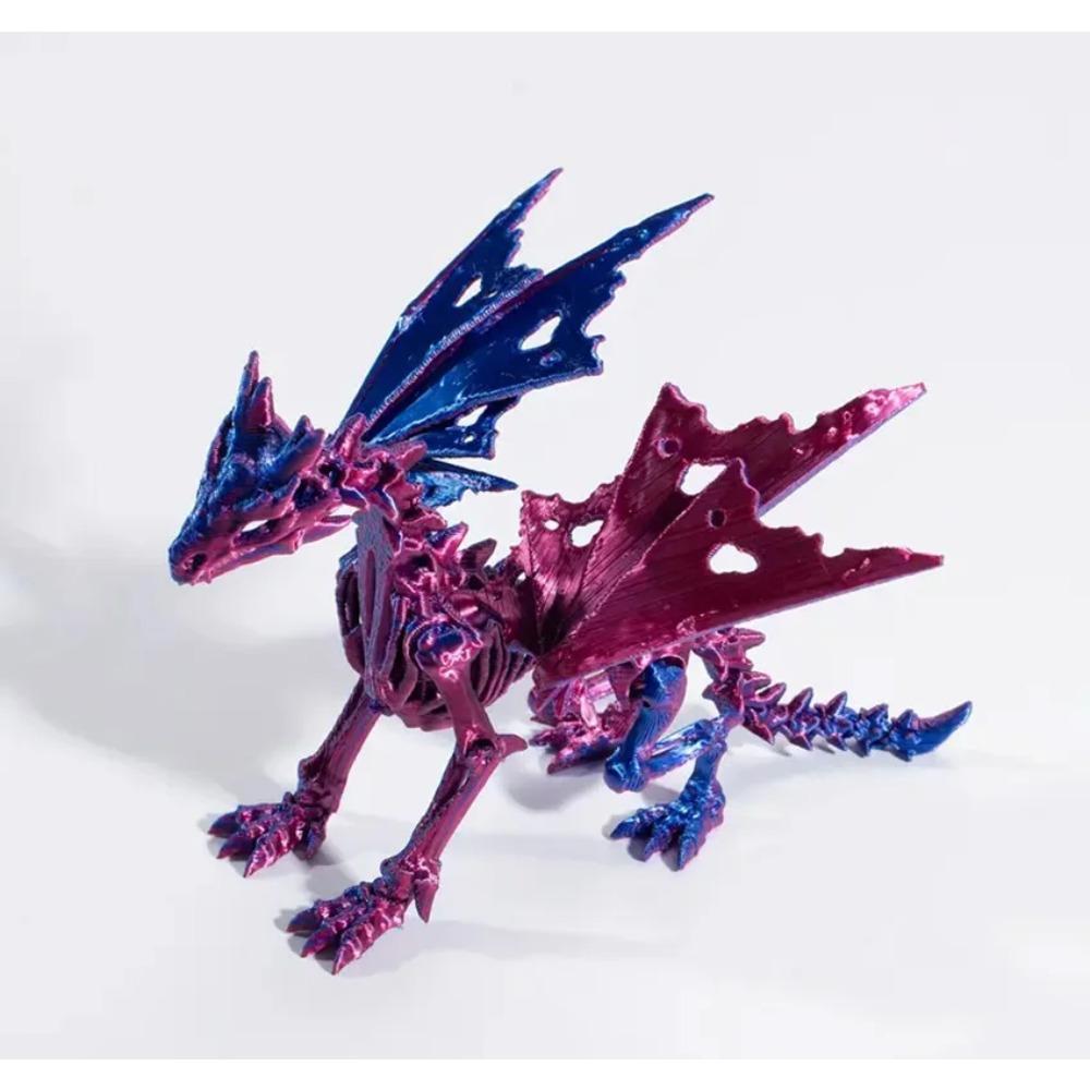 1Pc 3D Printed Dragon Skeleton With Movable Joints - Versatile Indoor/Outdoor Decor, Unique Animal Model Ornament Dragon Figurin