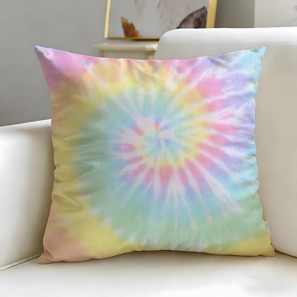Tie-Dye Cushion Cover Soft & Easy-Wash Pillow Case – Versatile For Couch, Bed, Travel And Office