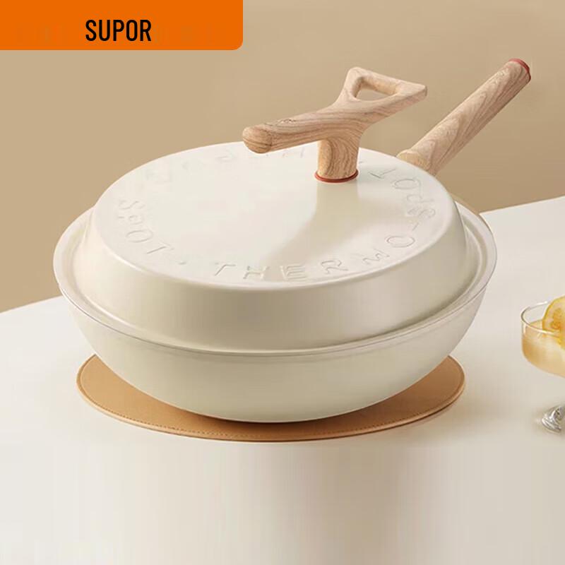 Supor 34cm Non-stick Wok with Fire-Red Dot