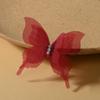 10Pcs Lightweight 3D Organza Butterfly Brooch Pins Shiny Rhinestone Lapel Pins for Bridal Wedding Dress Decor