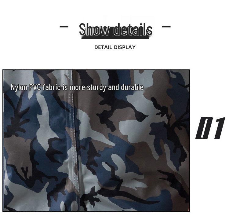 Men's Waterproof Fishing Gear: Rain Pants with Boots, Half-Body Suit, Leather Fork, Full-Body Water Shoes.