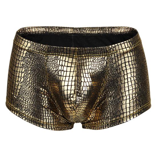 Herren-Slips mit Schlangenhautmuster, hautfreundliche Polyester-Unterhose mit niedriger Taille für Männer