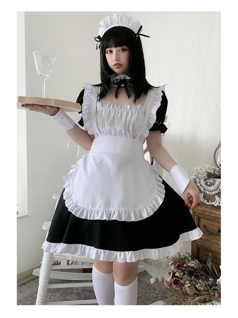 Yosuga No Sora Kasugano Sora Anime Maid Cosplay Costume - Black and White