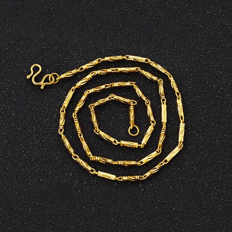 

Вьетнамское ожерелье из бамбука с шестиугольным плетением, позолоченное 24 карата, для мужчин и женщин