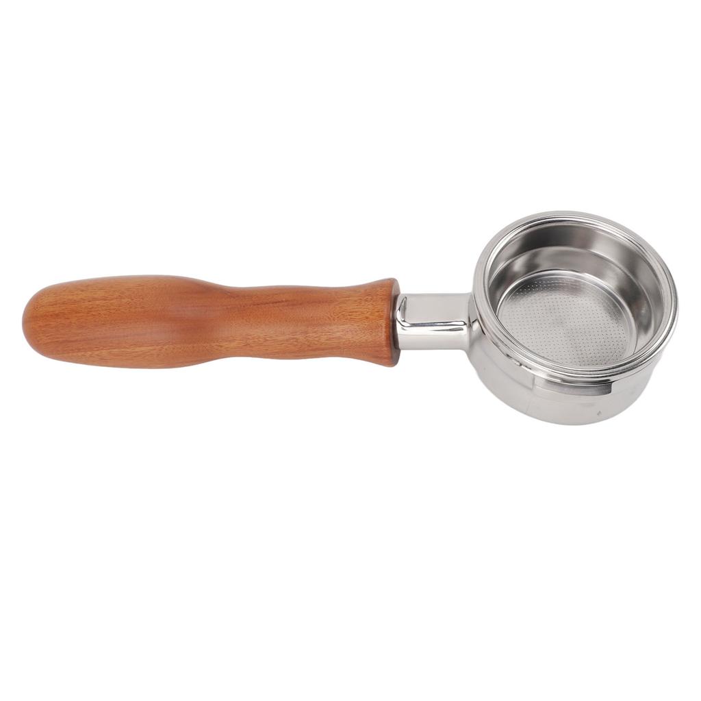 58mm Bottomless Portafilter with Basket Filter 2 Ears Stainless Steel Wood Handle Detachable Coffee