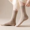 Women's White Socks Medium Thick Plain Basic Pink Socks
