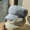 New British retro plaid Hong Kong style octagonal hat children's spring versatile face painter hat fashion cap