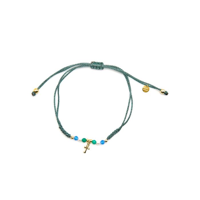 Bracelet - Luxenter - Kalau - Argent 925 - finition or 18k - Cristal bleu foncé