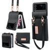 Vietao PU Leather Wallet Case for Samsung Galaxy Z Flip 8, Z4, Z3, Z Flip 5 Phone Case with Hand Strap, Z Flip 6 and Z Flip 7