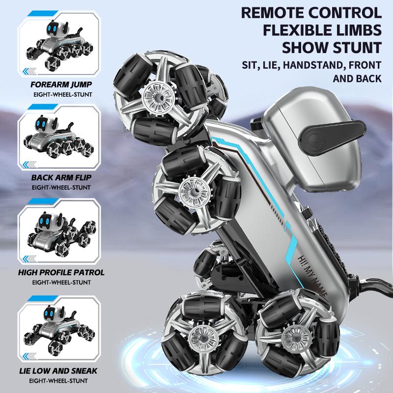 Eight-Wheel Stunt Mechanical Dog Electric Watch-Sensing Intelligent Robot Toy New Children's Toy Remote Control Gift