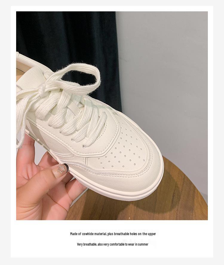 Damskie 2025 Nowe Oddychające Niemieckie Trenerki, Okrągły Nosek, Sznurowane, Gruba Podeszwa, Zwiększające Wysokość, Wszechstronne Casualowe Białe Buty Sportowe