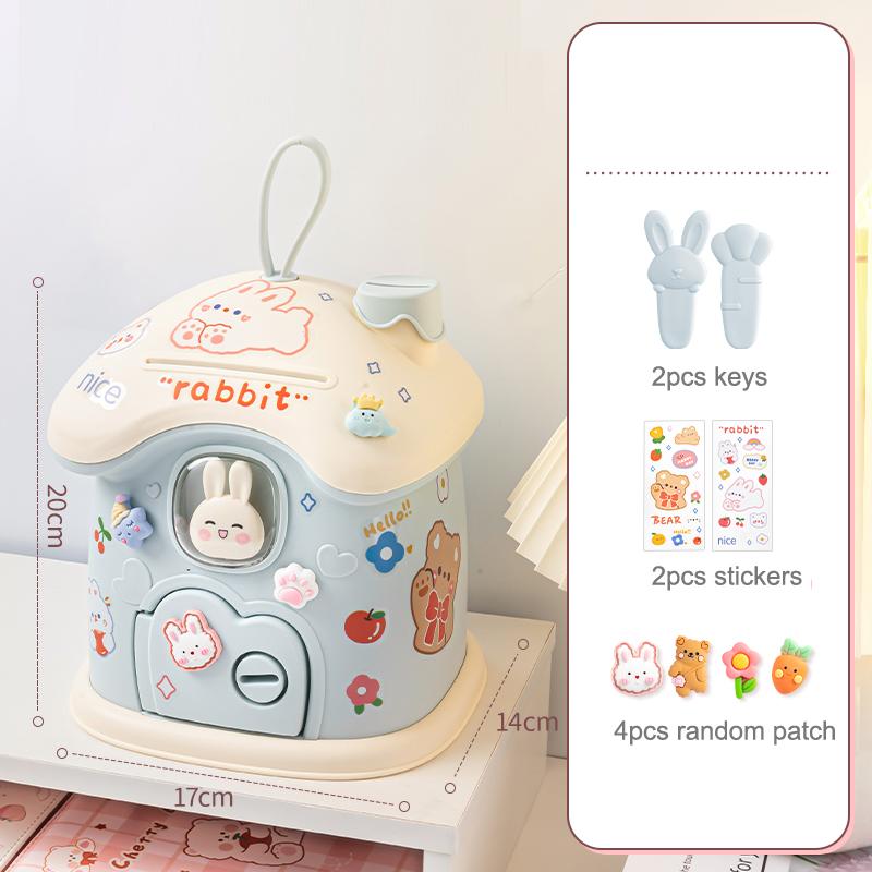 Tirelire créative à faire soi-même pour enfants, jouet pour économiser de l'argent, tirelire avec serrure et clé, cadeau de Noël pour filles