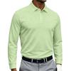 Men's Quick Dry Breathable Golf Polo Shirt Long Sleeve Button Collar Athletic Casual Shirt Sportswear
